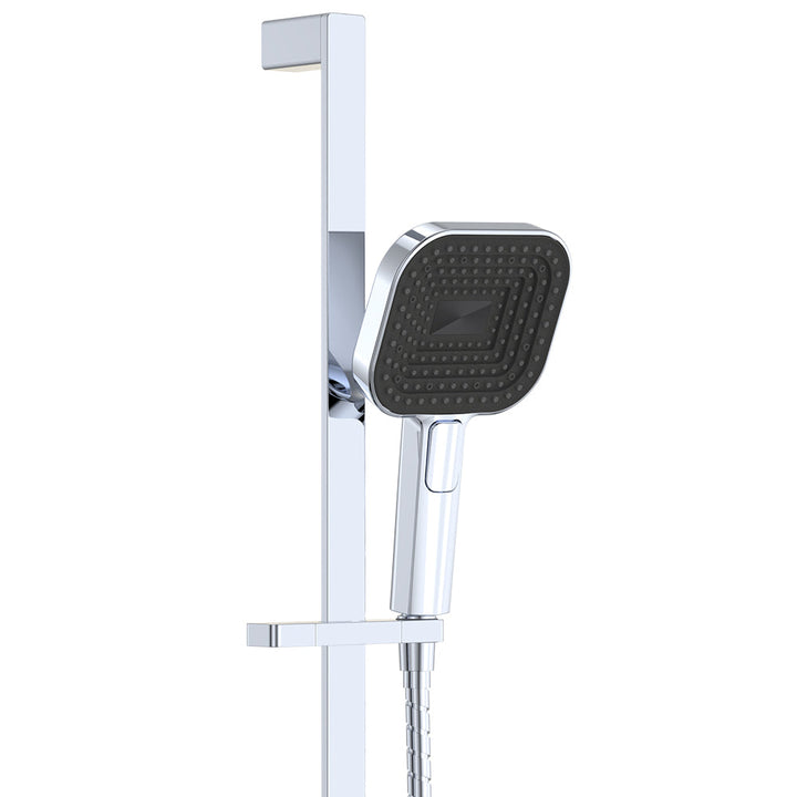 Kuro Rail Shower Soft Square Head - Chrome