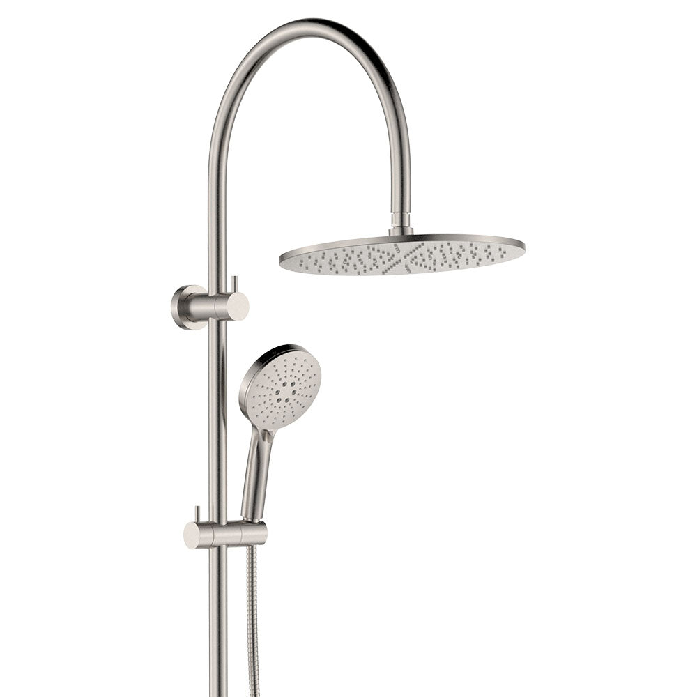Empire Slim Curved Twin Shower - Brushed Nickel