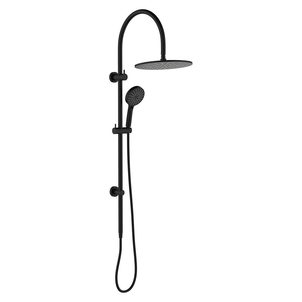 Empire Slim Curved Twin Shower - Matte Black