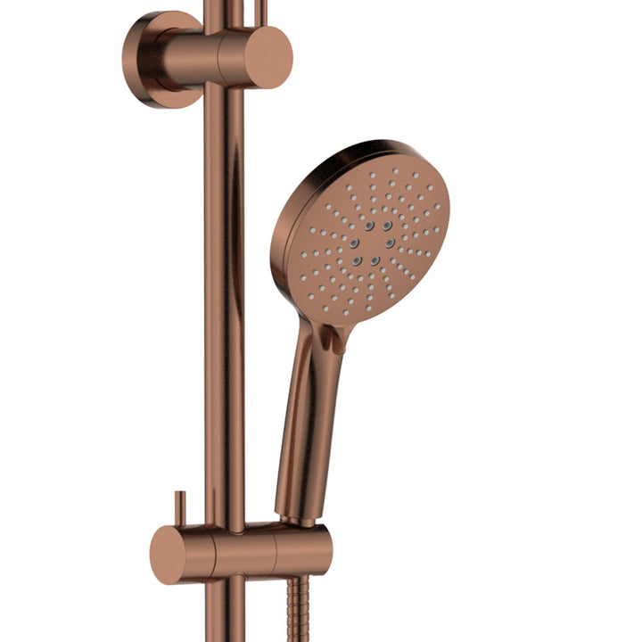 Empire Slim Curved Twin Shower - Brushed Copper