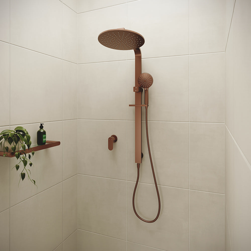 Kaya Deluxe Twin Shower - Brushed Copper