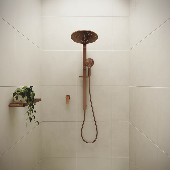 Kaya Deluxe Twin Shower - Brushed Copper
