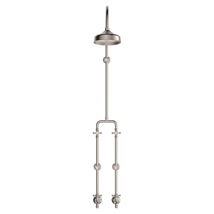 Lillian Exposed Rail Shower &amp; Bath Set - Brushed Nickel