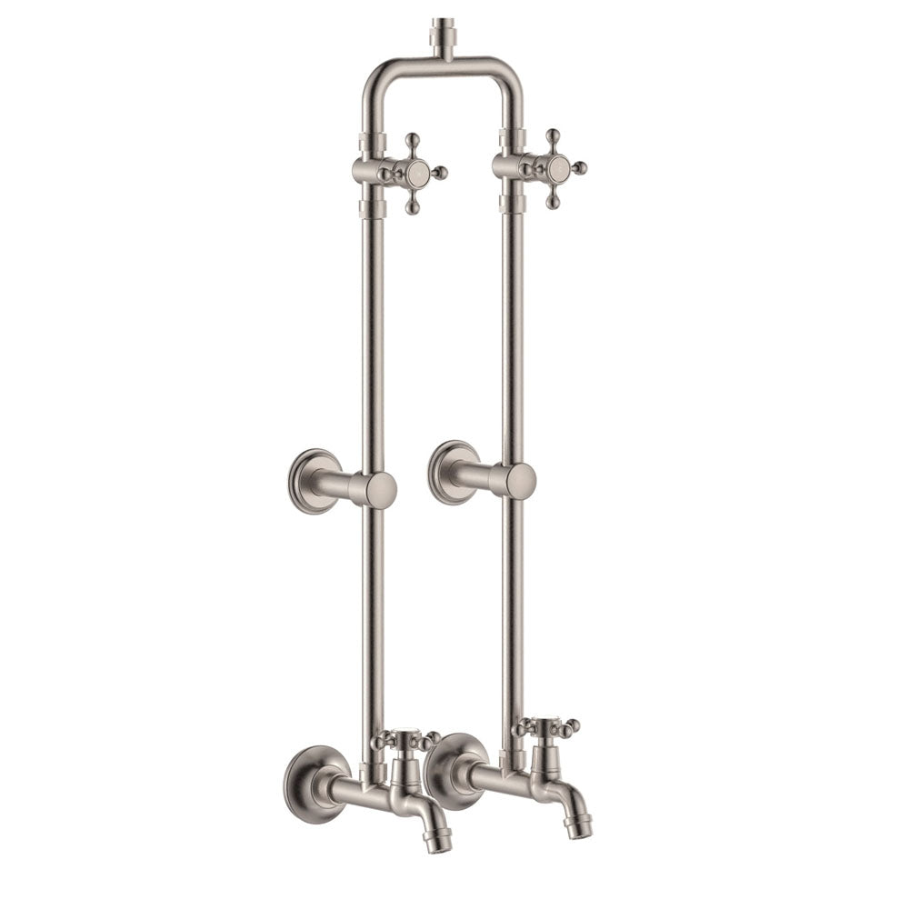 Lillian Exposed Rail Shower &amp; Bath Set - Brushed Nickel