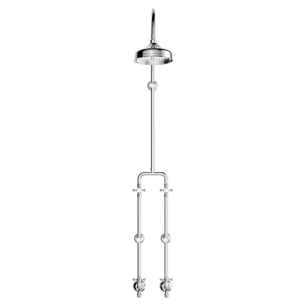 Lillian Exposed Rail Shower &amp; Bath Set - Chrome