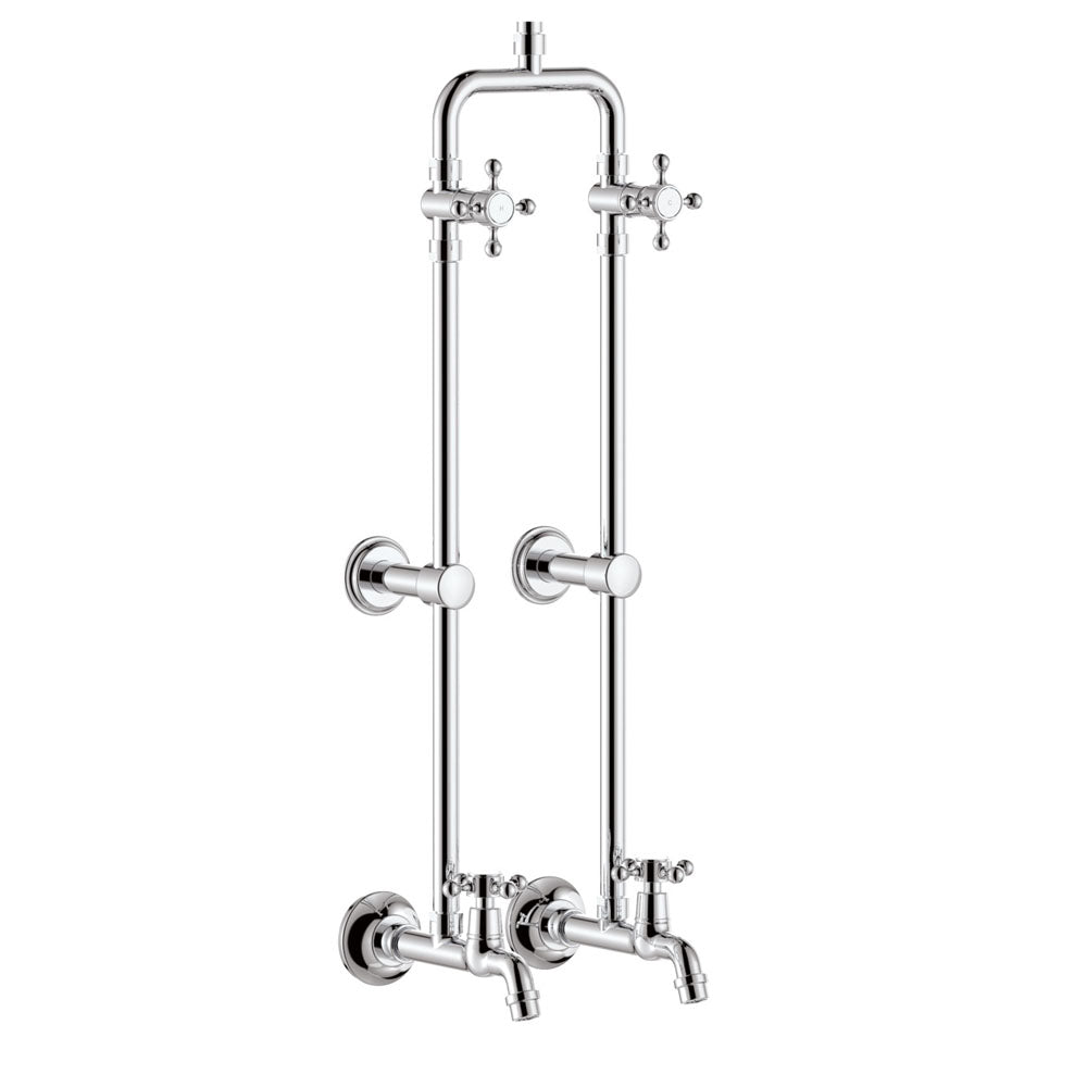 Lillian Exposed Rail Shower &amp; Bath Set - Chrome