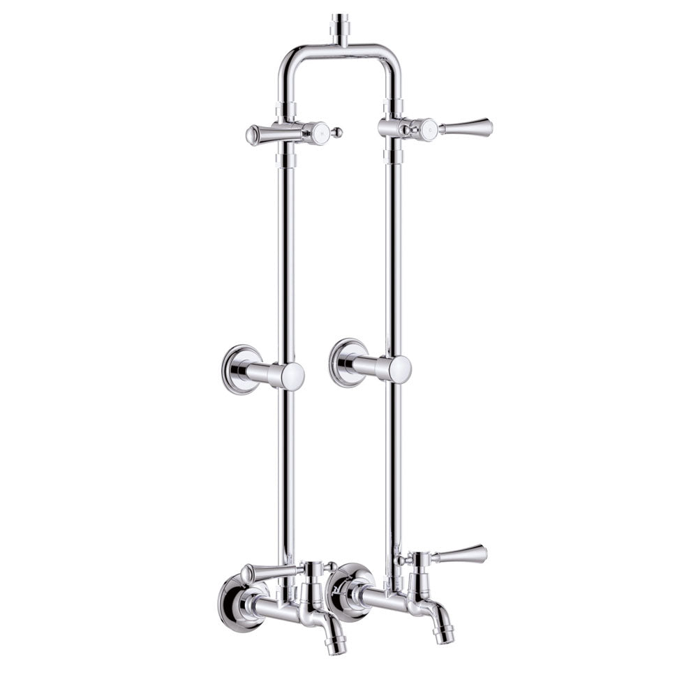 Lillian Lever Exposed Rail Shower &amp; Bath Set - Chrome