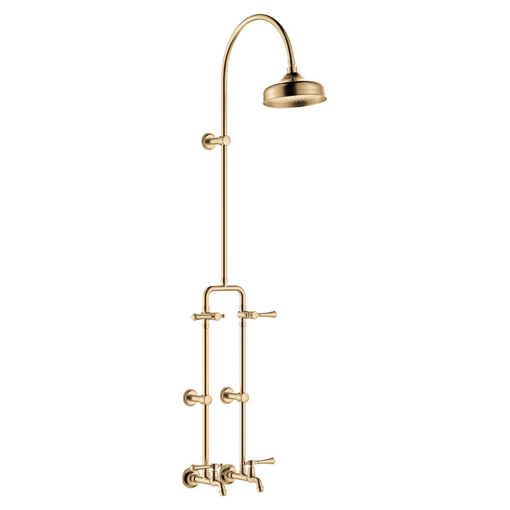 Lillian Lever Exposed Rail Shower &amp; Bath Set - Urban Brass