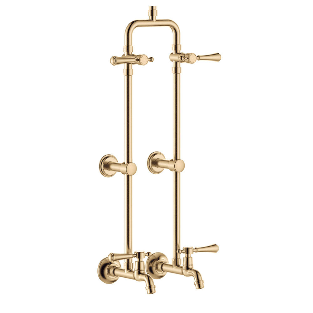 Lillian Lever Exposed Rail Shower &amp; Bath Set - Urban Brass