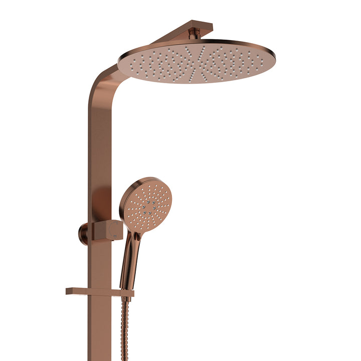 Empire Slim Deluxe Twin Shower - Brushed Copper