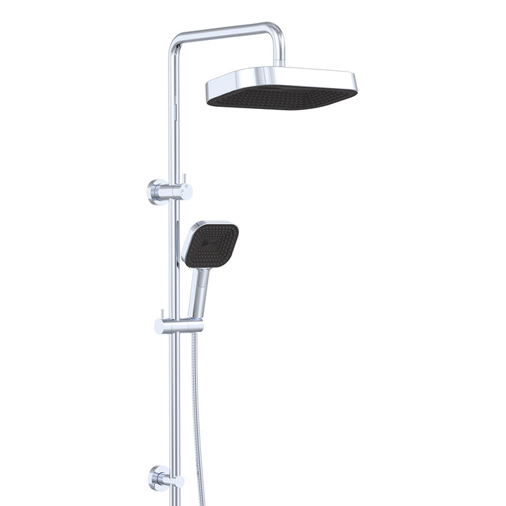 Kuro Twin Shower, Soft Square Head - Chrome
