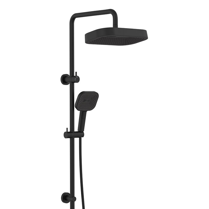 Kuro Twin Shower, Soft Square Head - Matte Black