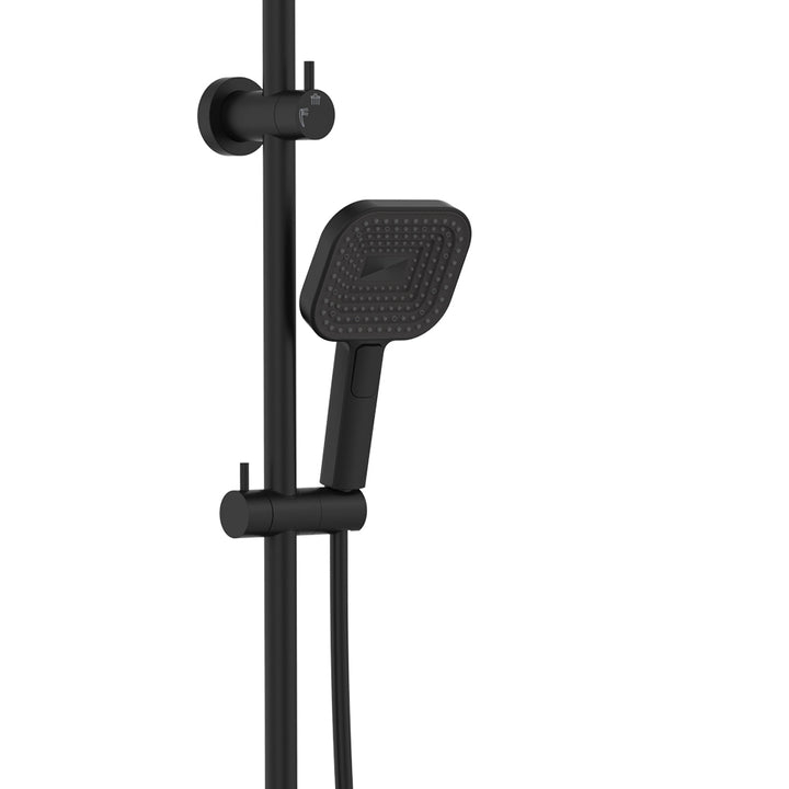 Kuro Twin Shower, Soft Square Head - Matte Black