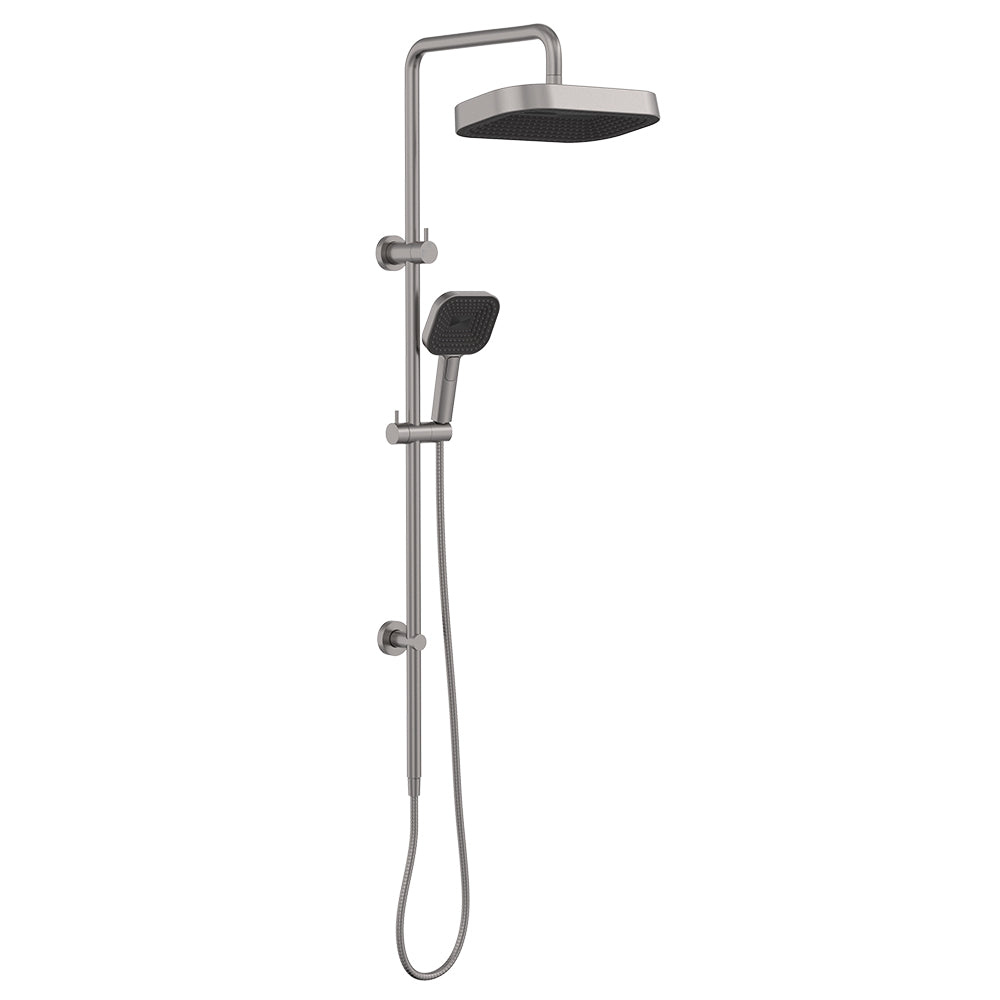 Kuro Twin Shower, Soft Square Head - Gun Metal