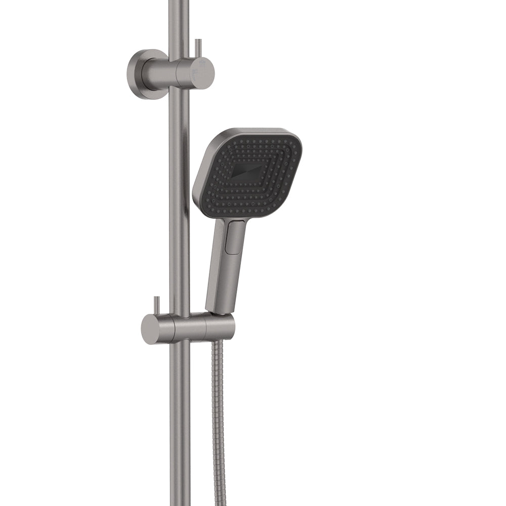Kuro Twin Shower, Soft Square Head - Gun Metal