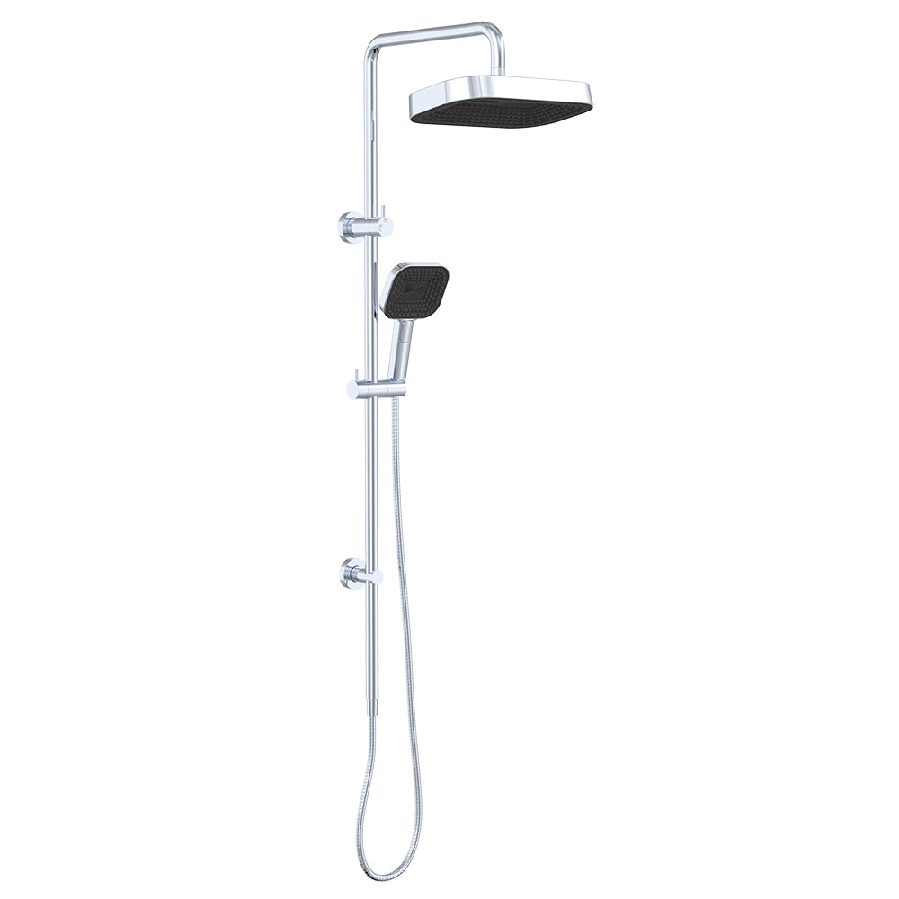 Kuro Twin Shower, Soft Square Head - Chrome