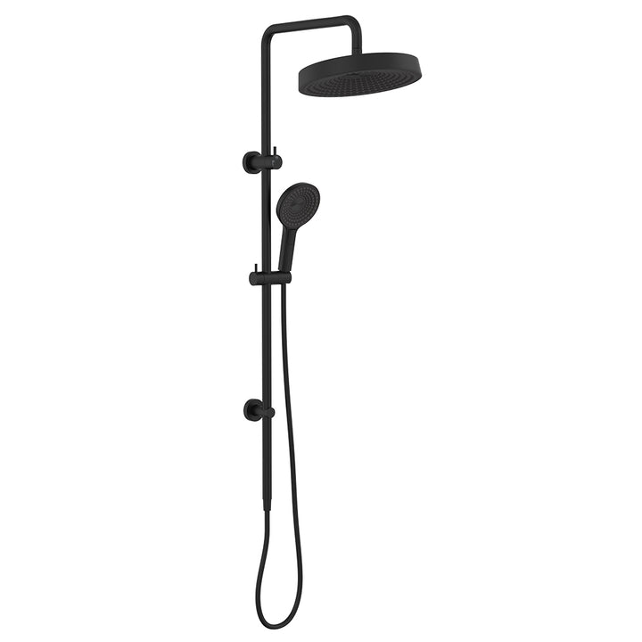 Kuro Twin Shower, Round Head - Matte Black