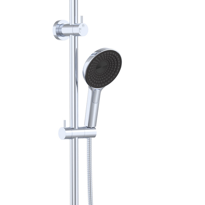 Kuro Twin Shower, Round Head - Chrome