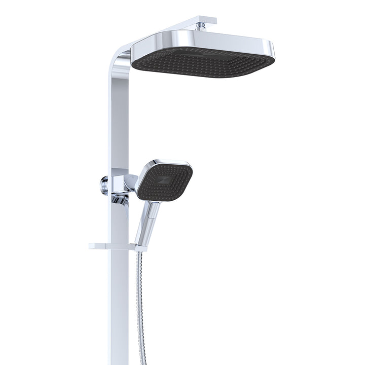 Kuro Deluxe Twin Shower Soft Square Head - Chrome