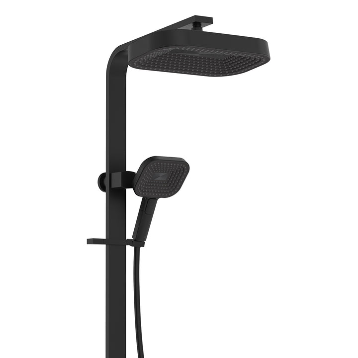 Kuro Deluxe Twin Shower Soft Square Head - Matte Black