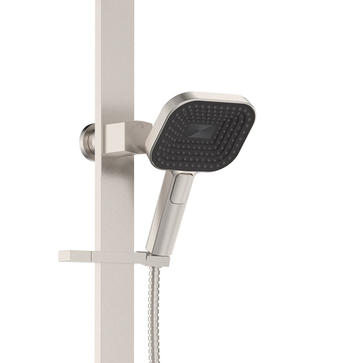Kuro Deluxe Twin Shower Soft Square Head - Brushed Nickel
