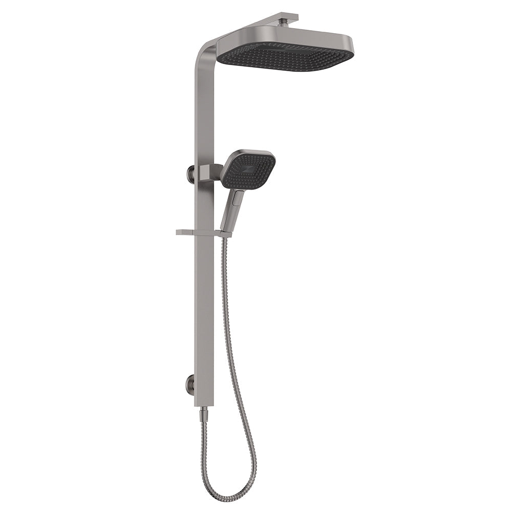 Kuro Deluxe Twin Shower Soft Square Head - Gun Metal