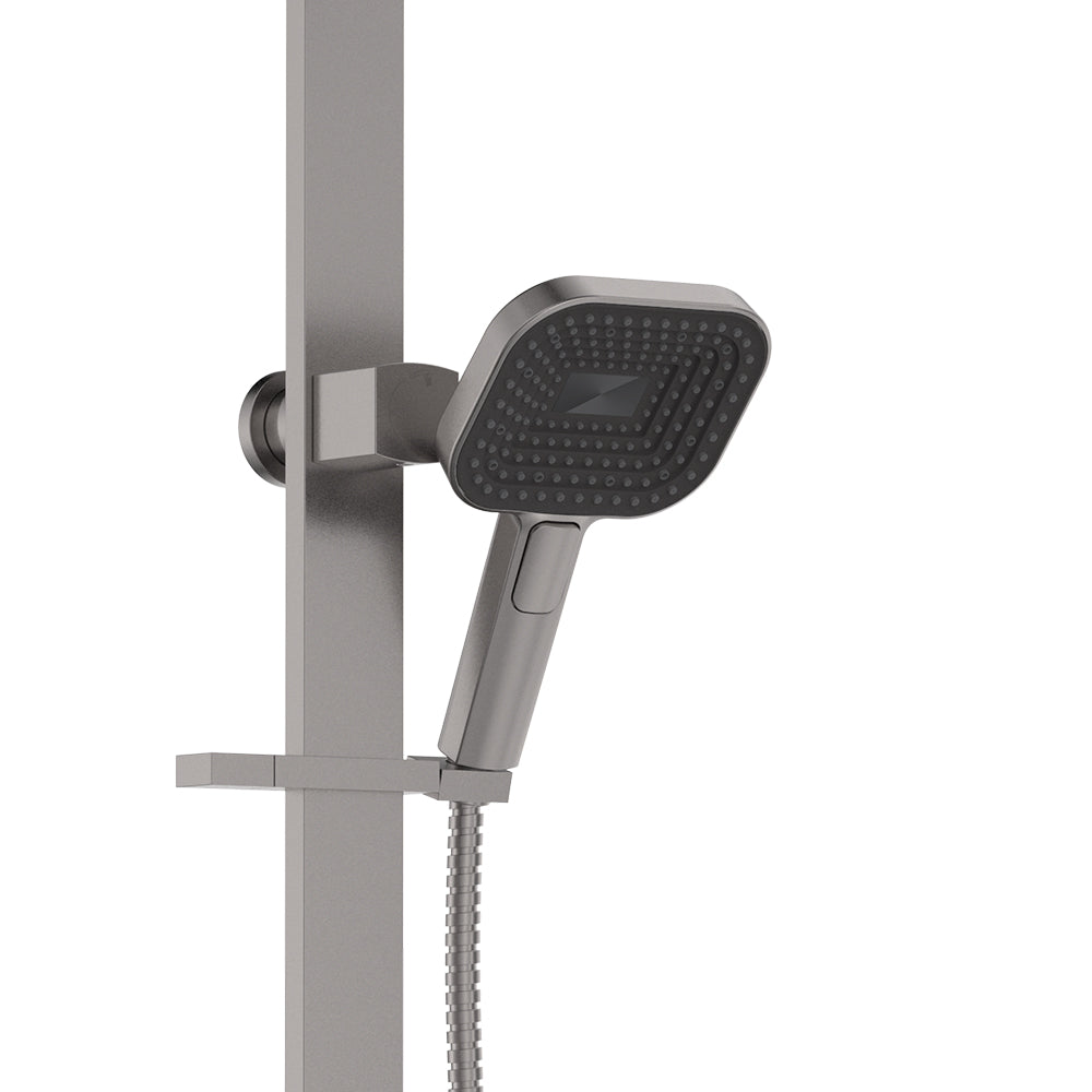 Kuro Deluxe Twin Shower Soft Square Head - Gun Metal