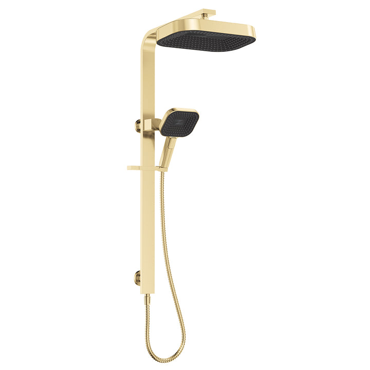 Kuro Deluxe Twin Shower Soft Square Head - Urban Brass