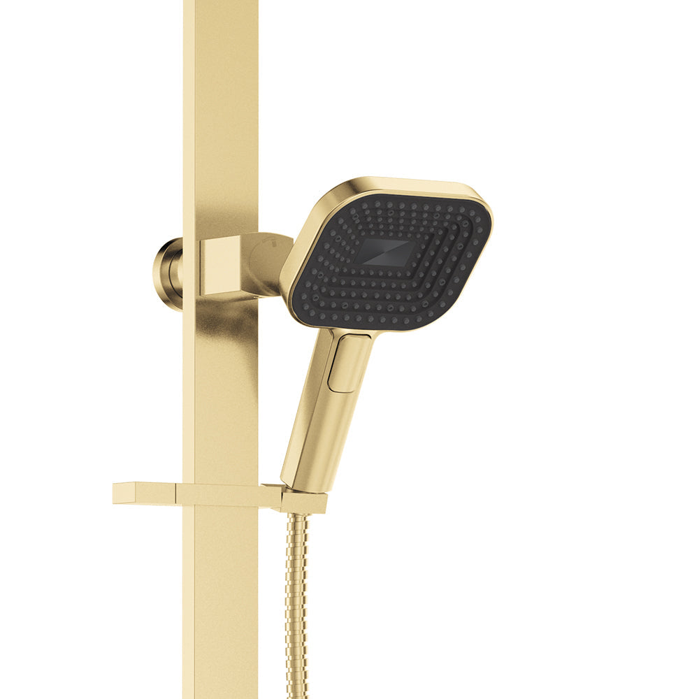 Kuro Deluxe Twin Shower Soft Square Head - Urban Brass