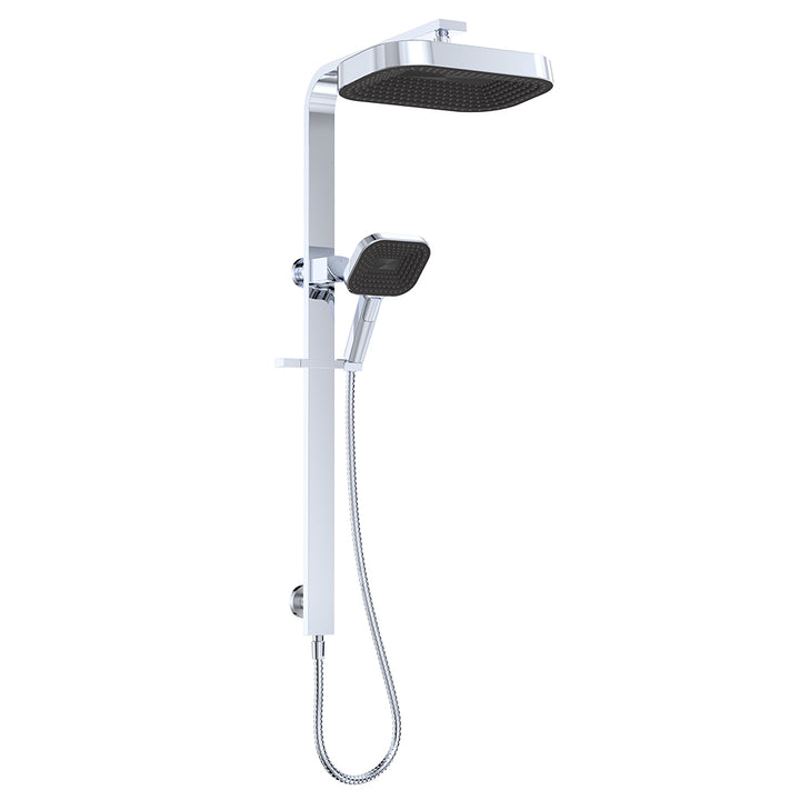 Kuro Deluxe Twin Shower Soft Square Head - Chrome