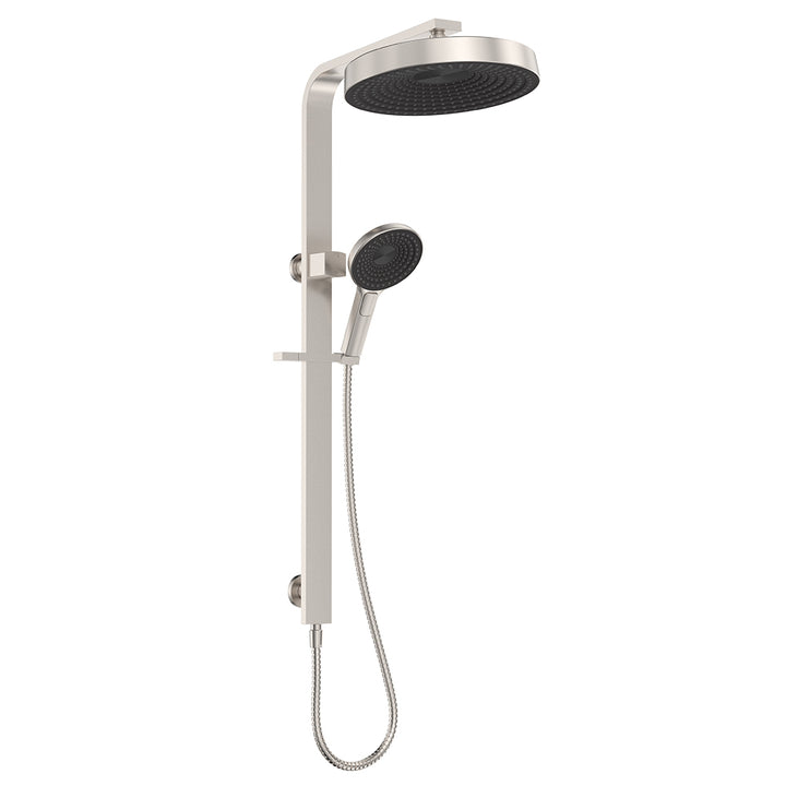 Kuro Deluxe Twin Shower Round Head - Brushed Nickel