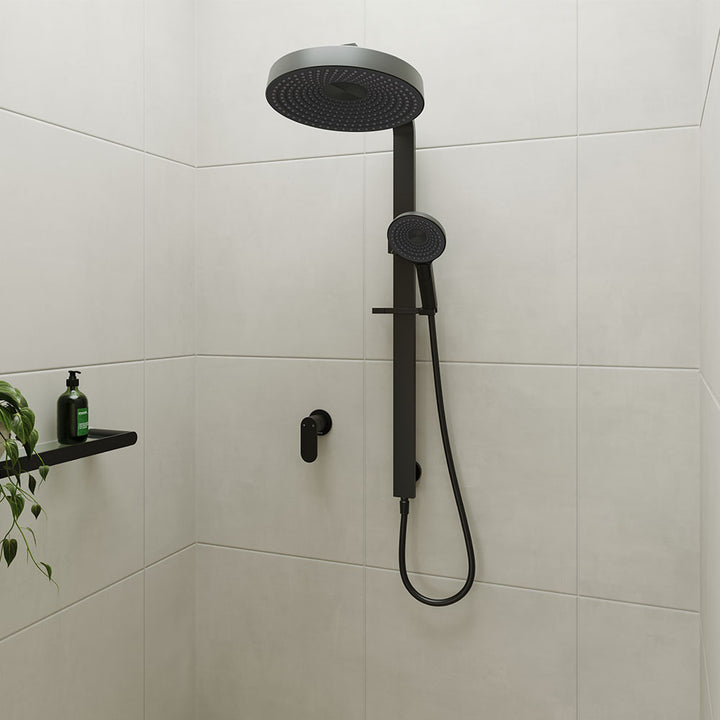 Kuro Deluxe Twin Shower Round Head - Matte Black