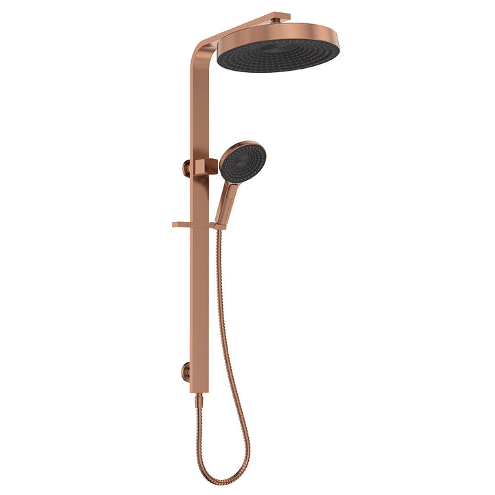 Kuro Deluxe Twin Shower Round Head - Brushed Copper