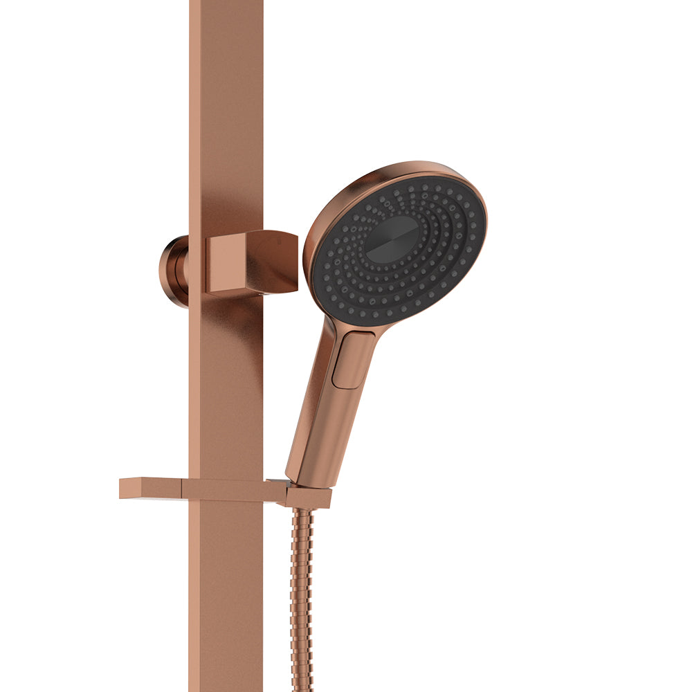 Kuro Deluxe Twin Shower Round Head - Brushed Copper