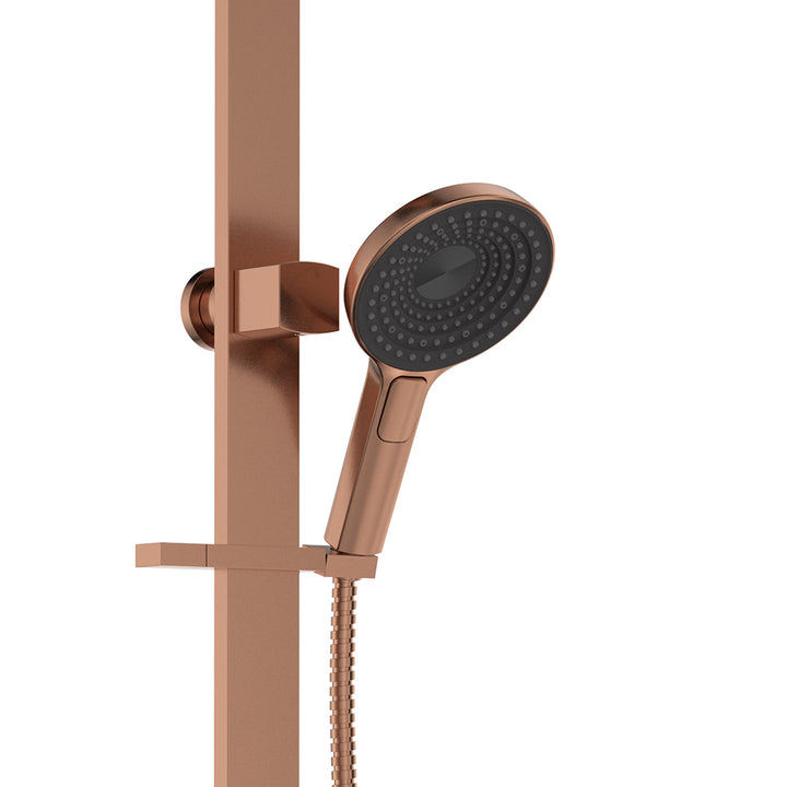 Kuro Deluxe Twin Shower Round Head - Brushed Copper