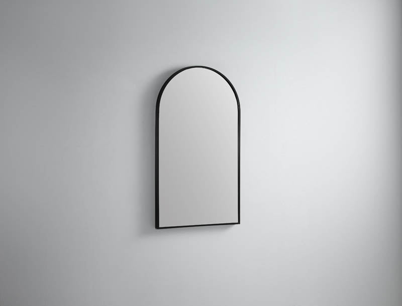 Modern Arch Mirror with Portable Magnifier Manhattan Black product view 2