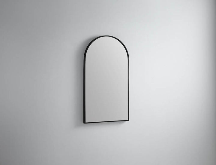 Modern Arch Mirror with Portable Magnifier Manhattan Black product view 2