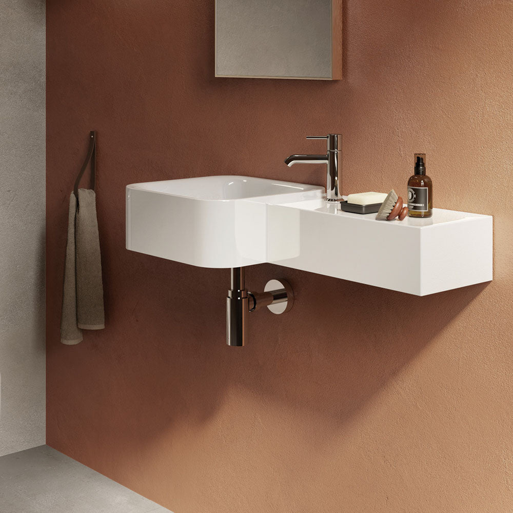 RAK Petit Square Wall Basin - Alpine White