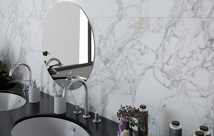 Superb Marble Arabescato Porcelain Tile installed
