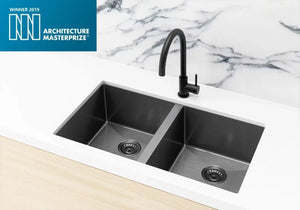 Lavello Kitchen Sink - Double Bowl 760 x 440 - Gunmetal Black Meir