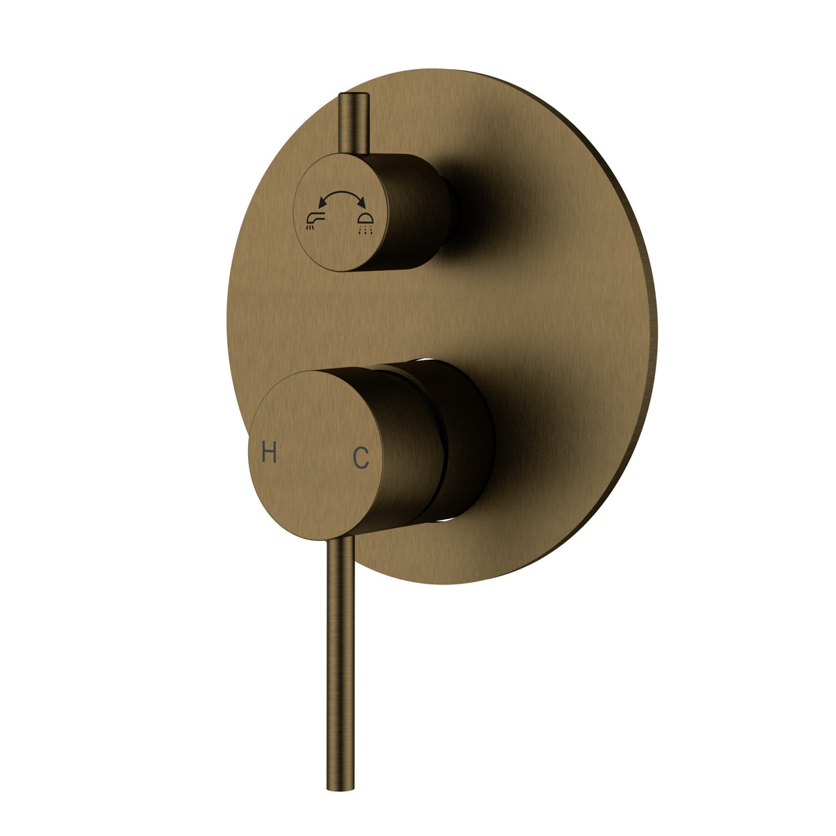 Otus Slimline Wall Mixer Diverter Trim Kit - Antique Brass