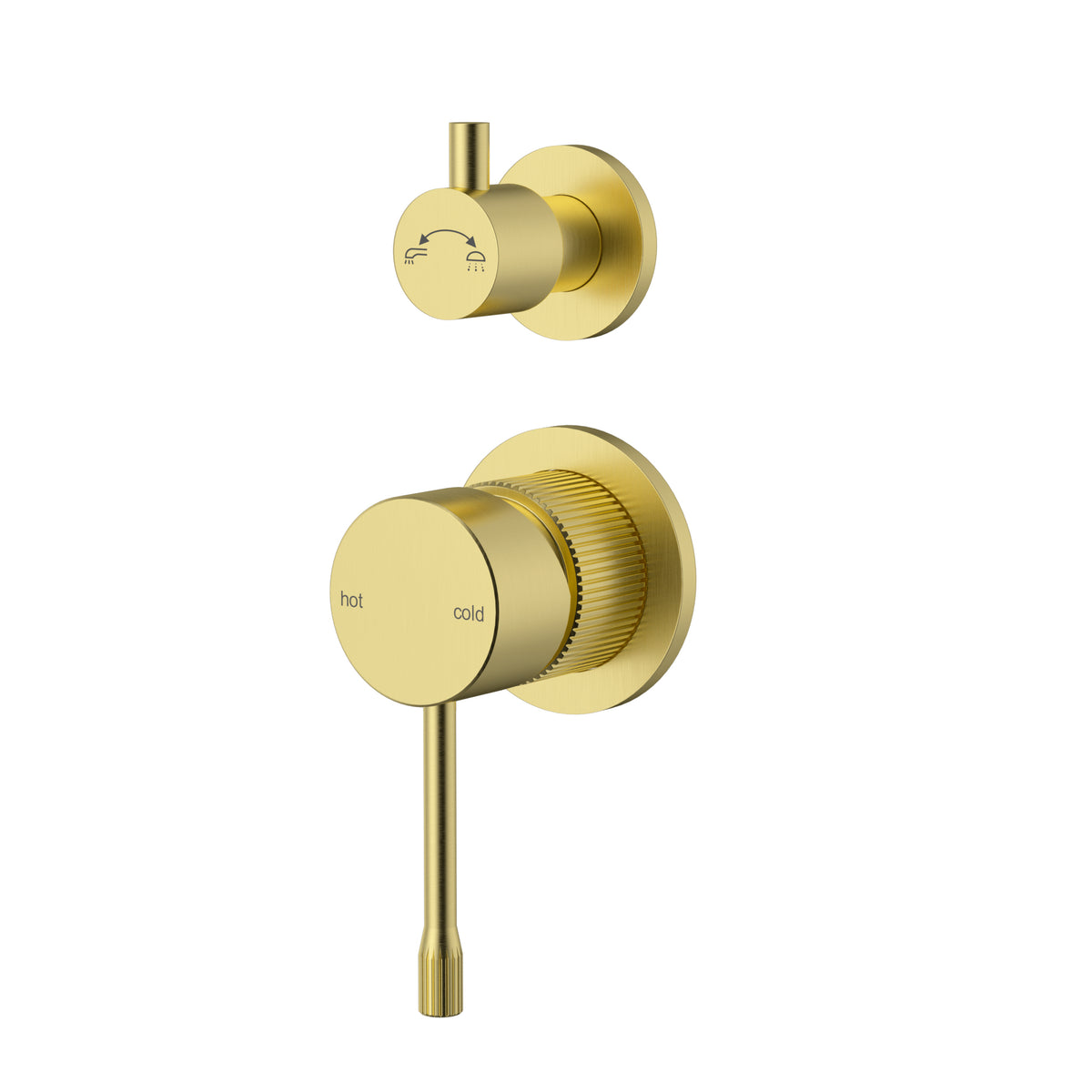 Linie Wall Diverter Mixer Trim Kit with Separate Cover Plate - Brushed Gold