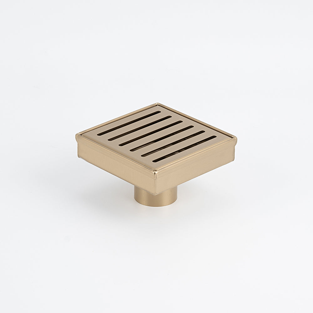 Square Slotted Floor Grate 100 x 100mm - Warm Brushed Nickel