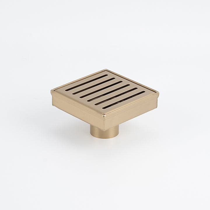 Square Slotted Floor Grate 100 x 100mm - Warm Brushed Nickel