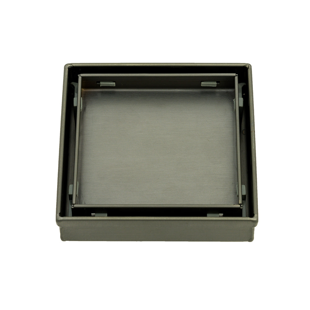 Square Tile Insert Floor Grate - Gun Metal Grey