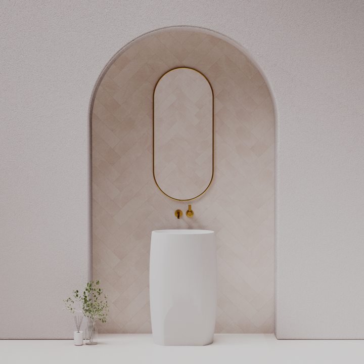 Unique above counter basin — front view