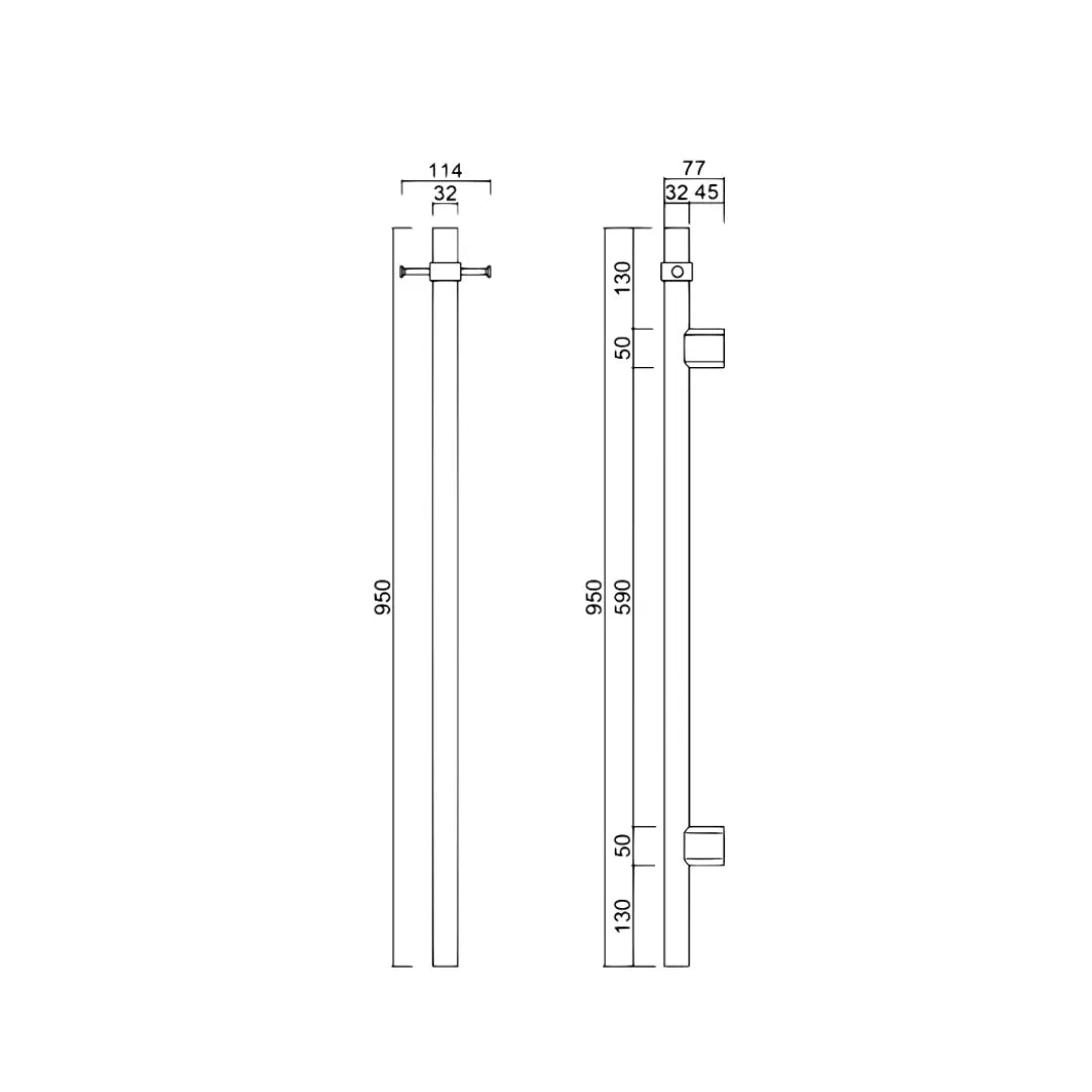 Mica Vertical Heated Towel Rail