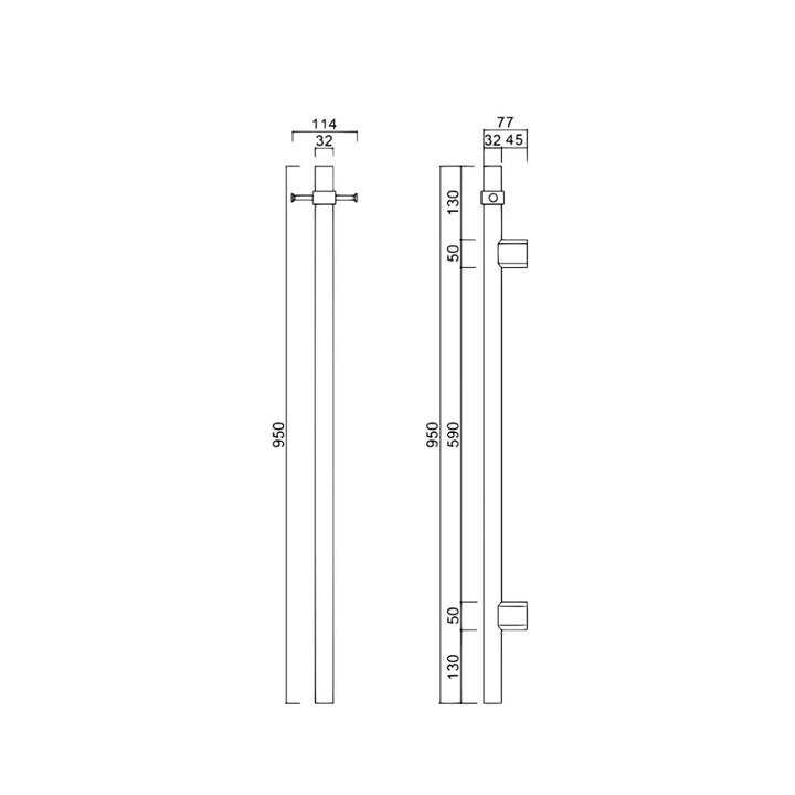 Mica Vertical Heated Towel Rail