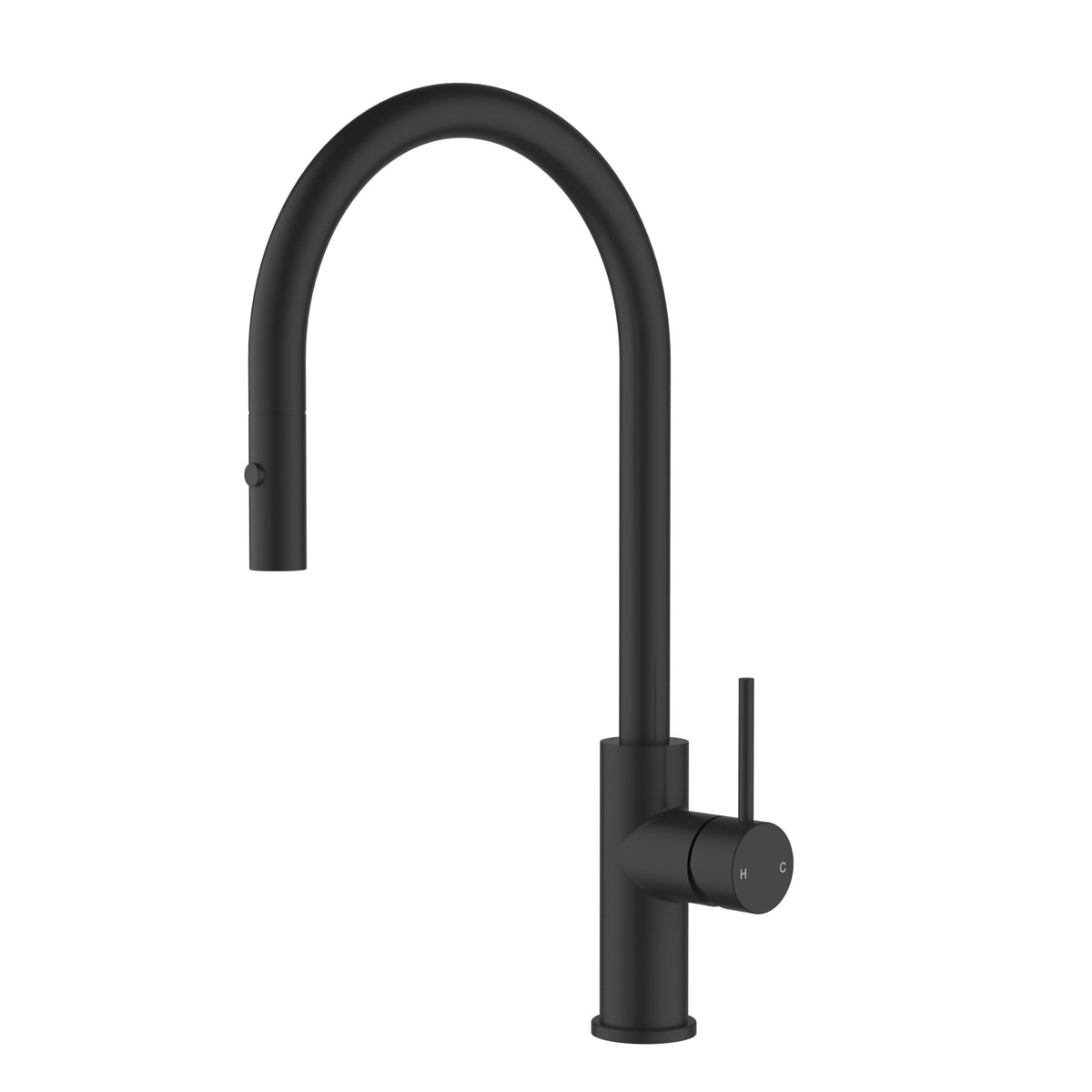 Otus Slimline Gooseneck Pull-Out Sink Mixer - Matt Black