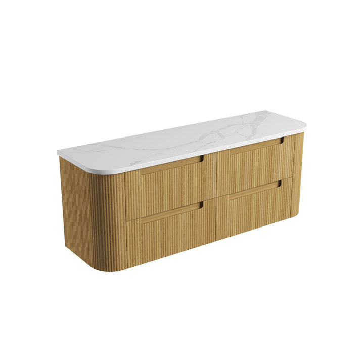 Varcelli Tier Wall Hung 1500mm - Palis White flat stone top